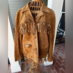 Vintage 1970s Suede Fringe Jacket | Boho Western | L